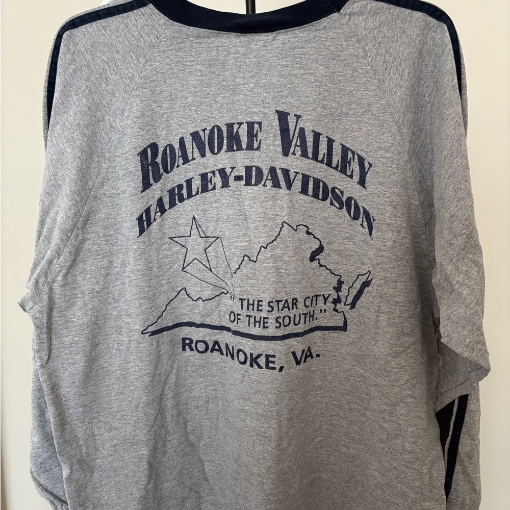 Harley-Davidson Gray and Navy Long Sleeve Tee - Picture 2 of 4